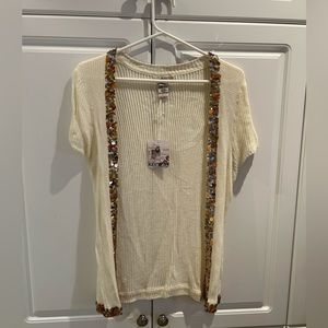 Kenzie Sequins Cardigan Size Medium NWT